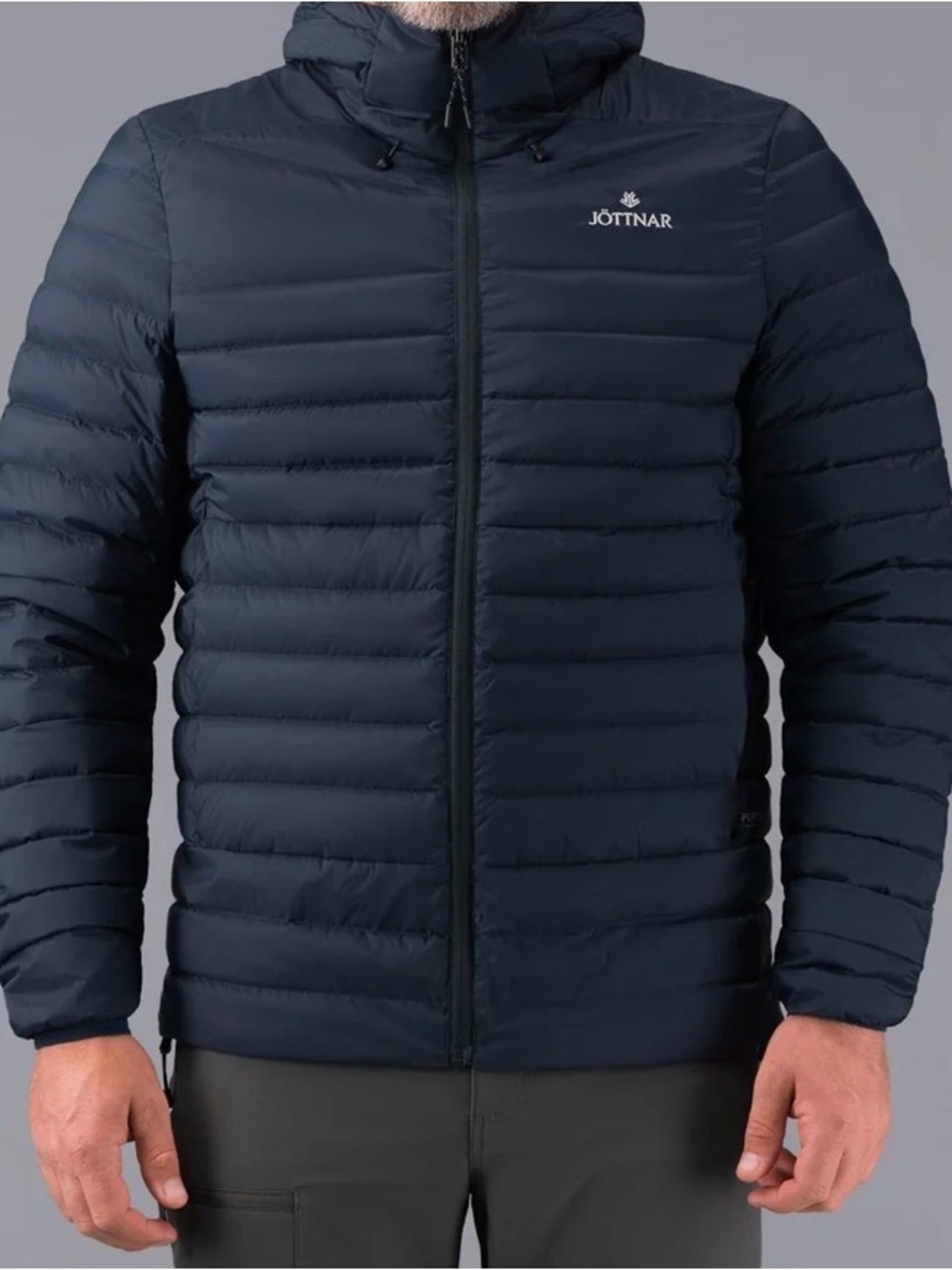 Jöttnar Fenrir Men's Hooded Down Jacket Navy Insulated Packable